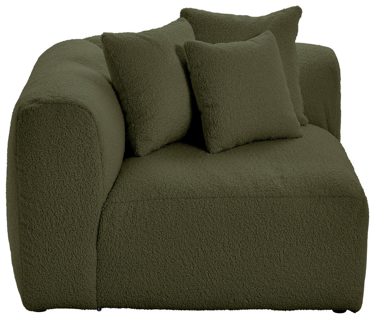 SOFAELEMENT in Flachgewebe, Teddystoff Olivgrün  - Olivgrün, Trend, Textil (115/70/115cm) - Livetastic