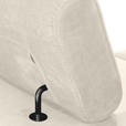 ECKSOFA Greige Flachgewebe Rücken echt, Kopfteilverstellung, Sitzvorzug  - Greige/Schwarz, MODERN, Textil/Metall (210/258cm) - Landscape