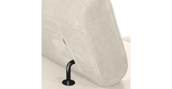 ECKSOFA Greige Flachgewebe Rücken echt, Kopfteilverstellung, Sitzvorzug  - Greige/Schwarz, MODERN, Textil/Metall (210/258cm) - Landscape