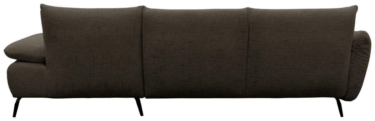 ECKSOFA 200 030 Dunkelbraun Chenille  - Beige/Dunkelbraun, MODERN, Textil/Metall (274/155cm) - Livetastic