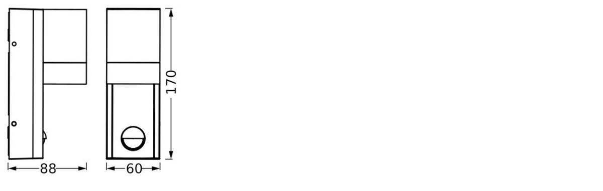 AUßENLEUCHTE 6/8,8/17 cm   - Dunkelgrau, Basics, Glas/Metall (6/8,8/17cm) - Osram