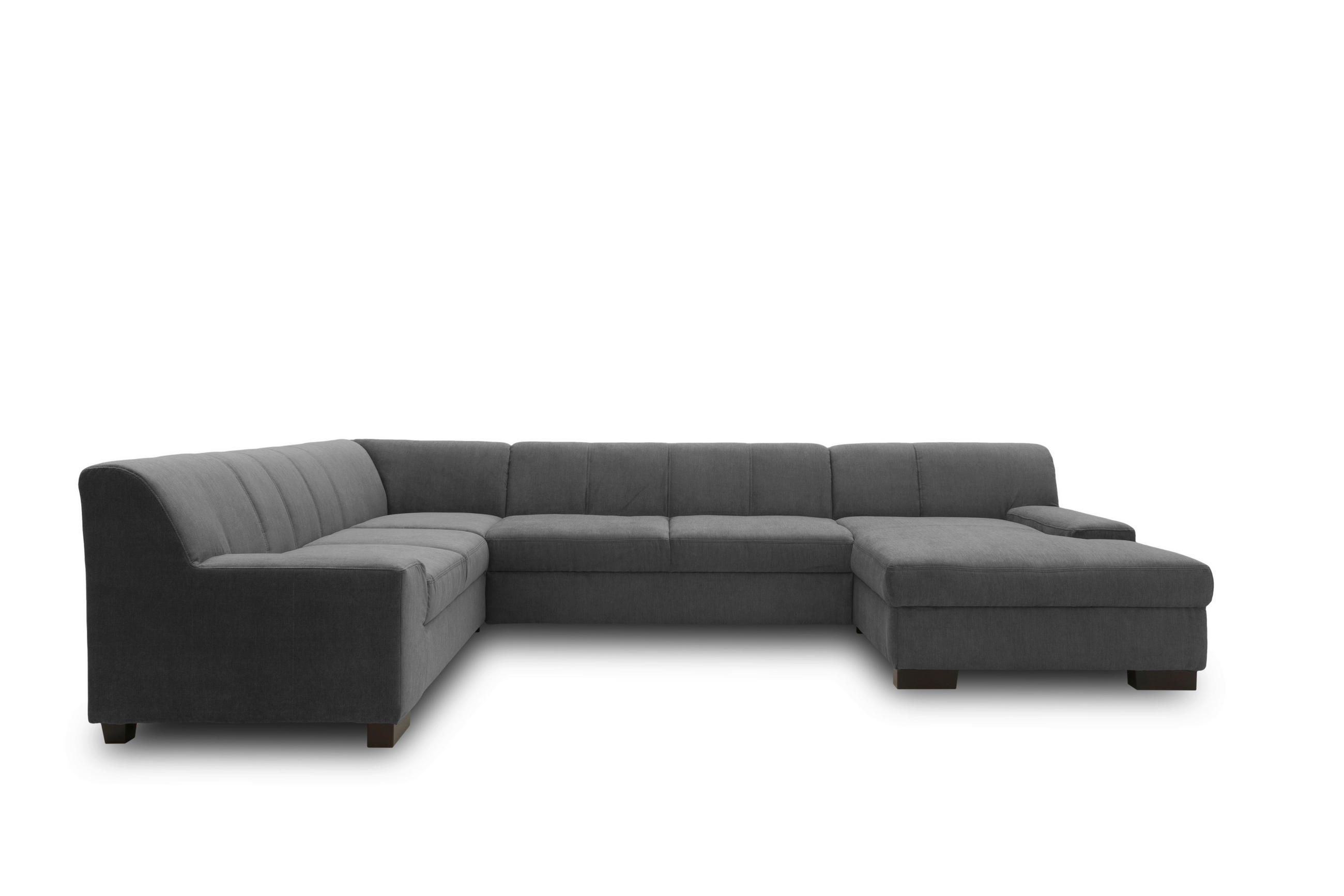 WOHNLANDSCHAFT Anthrazit Webstoff  - Wengefarben/Anthrazit, Design, Holz/Textil (212/328/153cm) - MID.YOU