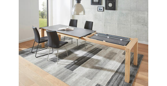 ESSTISCH in Holz, Kunststoff 160-260/100/75 cm  - Eichefarben/Graphitfarben, Design, Holz/Kunststoff (160-260/100/75cm) - Dieter Knoll