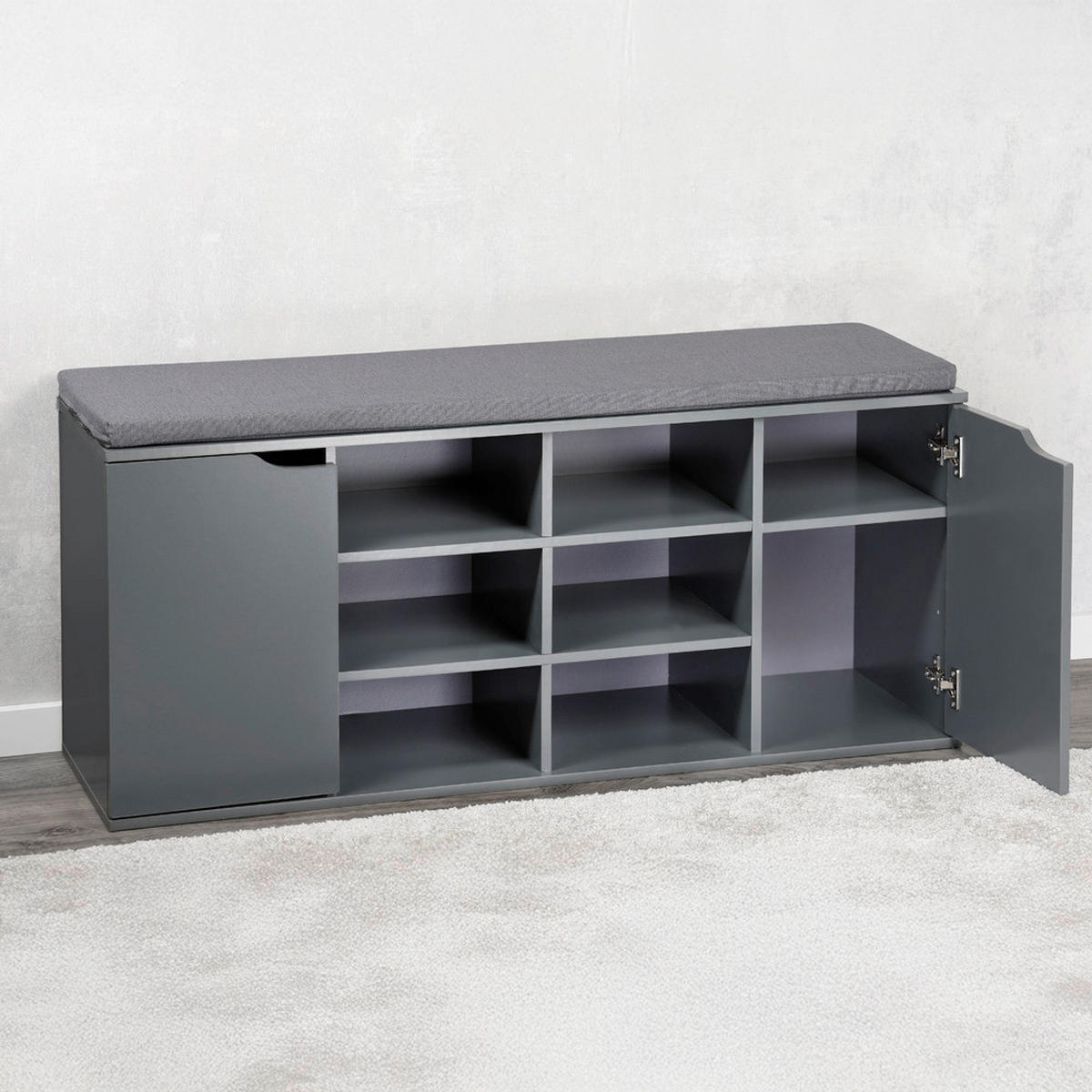 SCHUHSCHRANK  in 103/48/30.5 cm  - Grau, Design, Holzwerkstoff/Textil (103/48/30.5cm) - Kesper
