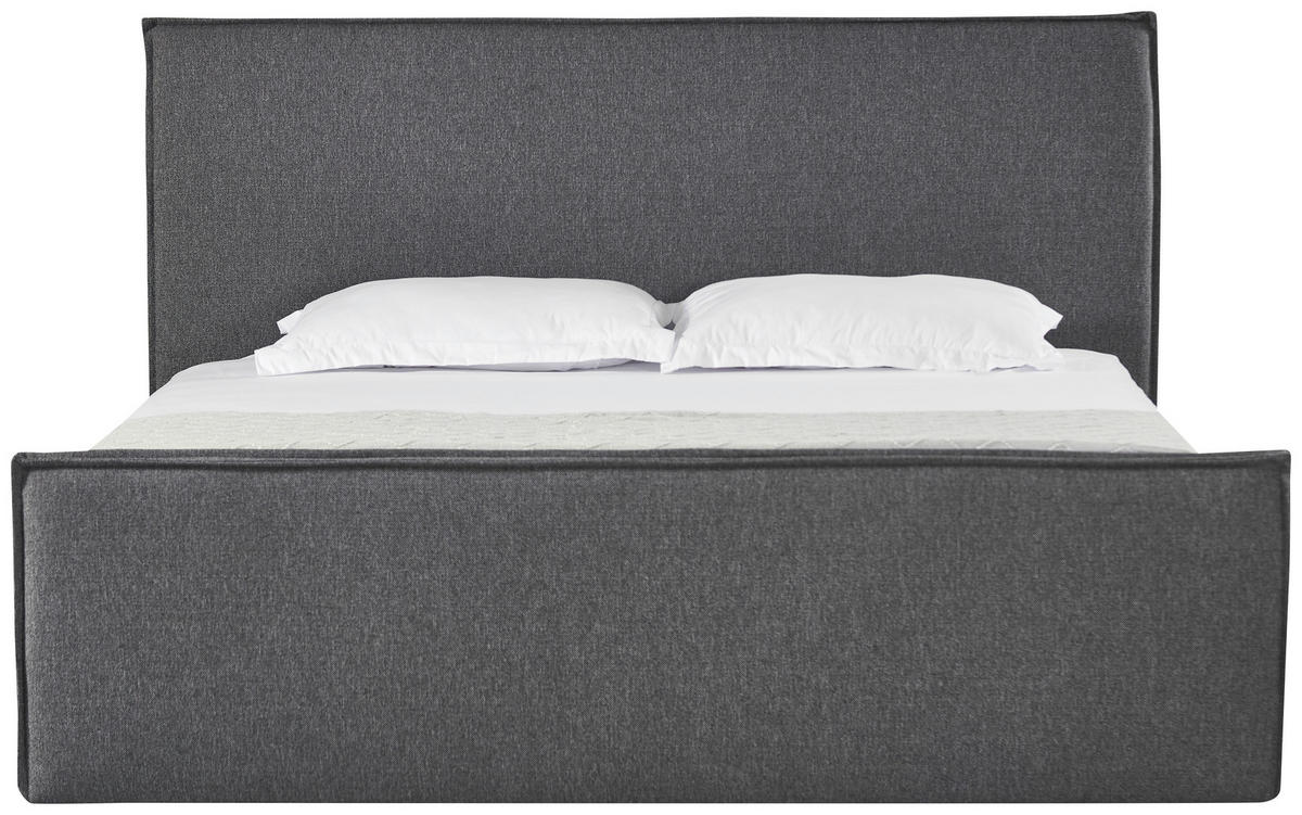 POLSTERBETT Lattenrost, Bettkasten Grau 180/200 cm  - Schwarz/Naturfarben, MODERN, Holz/Kunststoff (180/200cm) - Livetastic