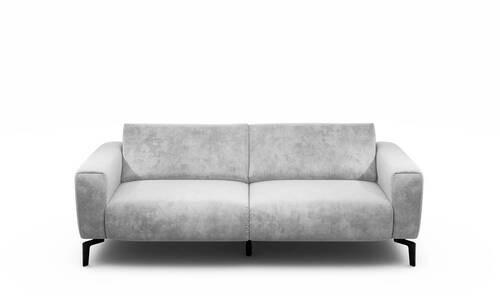 2,5-SITZER in Samt Hellgrau  - Hellgrau/Schwarz, Design, Textil/Metall (220/86/86-94cm) - SENSOO