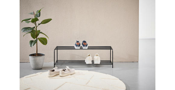 SCHUHREGAL 80/25/33 cm  - Schwarz, Basics, Metall (80/25/33cm) - Landscape