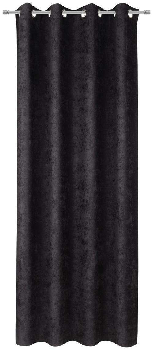 ZAVESA Z OBROČKI  black-out (neprepustno za svetlobo)  140/245 cm   - črna, Konvencionalno, tekstil (140/245cm) - Esposa