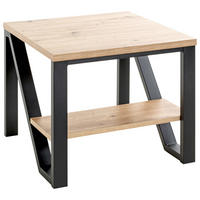 BEISTELLTISCH in Metall, Holzwerkstoff 55/55/48 cm  - Eichefarben/Schwarz, Trend, Holzwerkstoff/Metall (55/55/48cm)