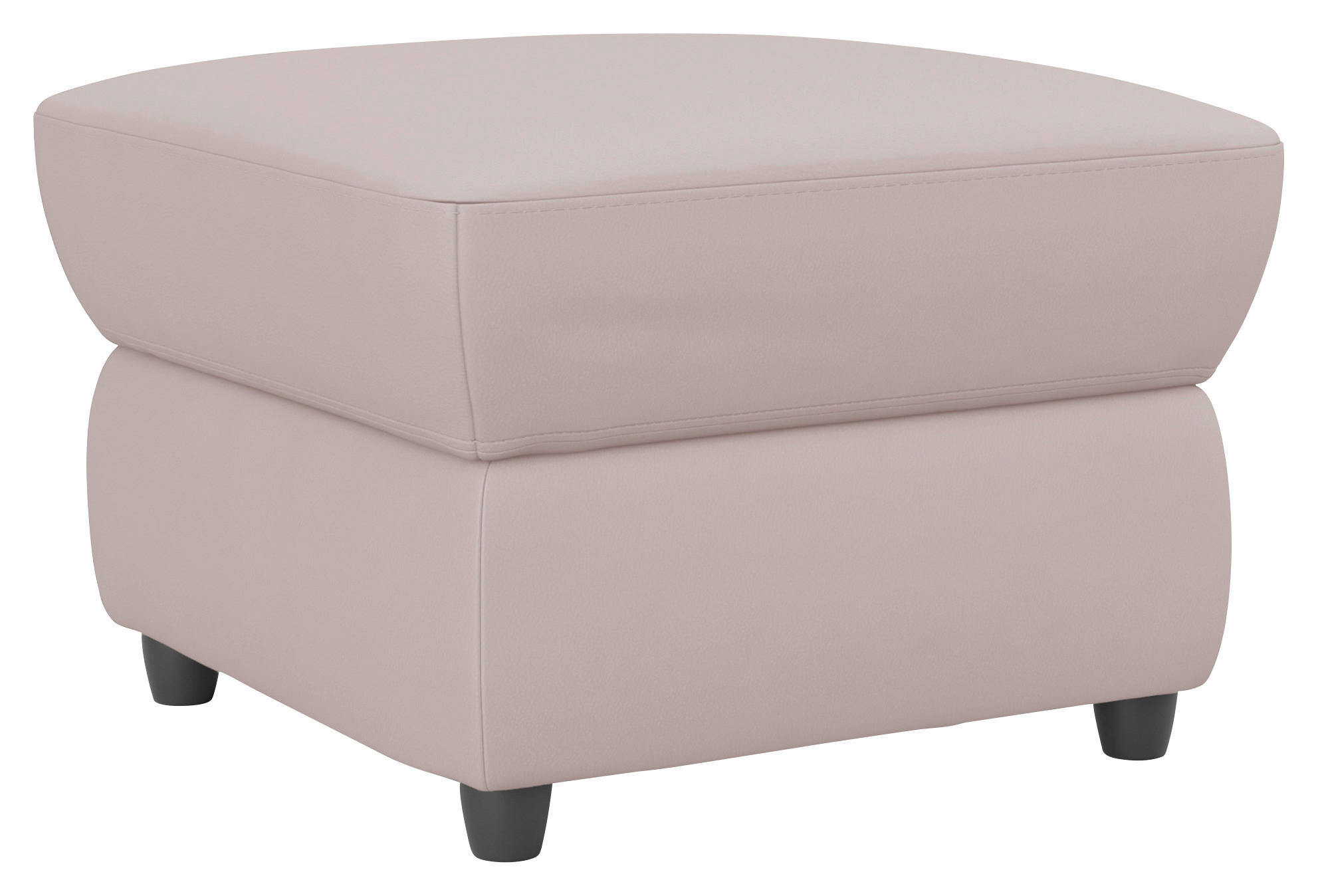 HOCKER Lederlook Hellgrau  - Hellgrau/Schwarz, KONVENTIONELL, Kunststoff/Textil (68/45/68cm) - Livetastic