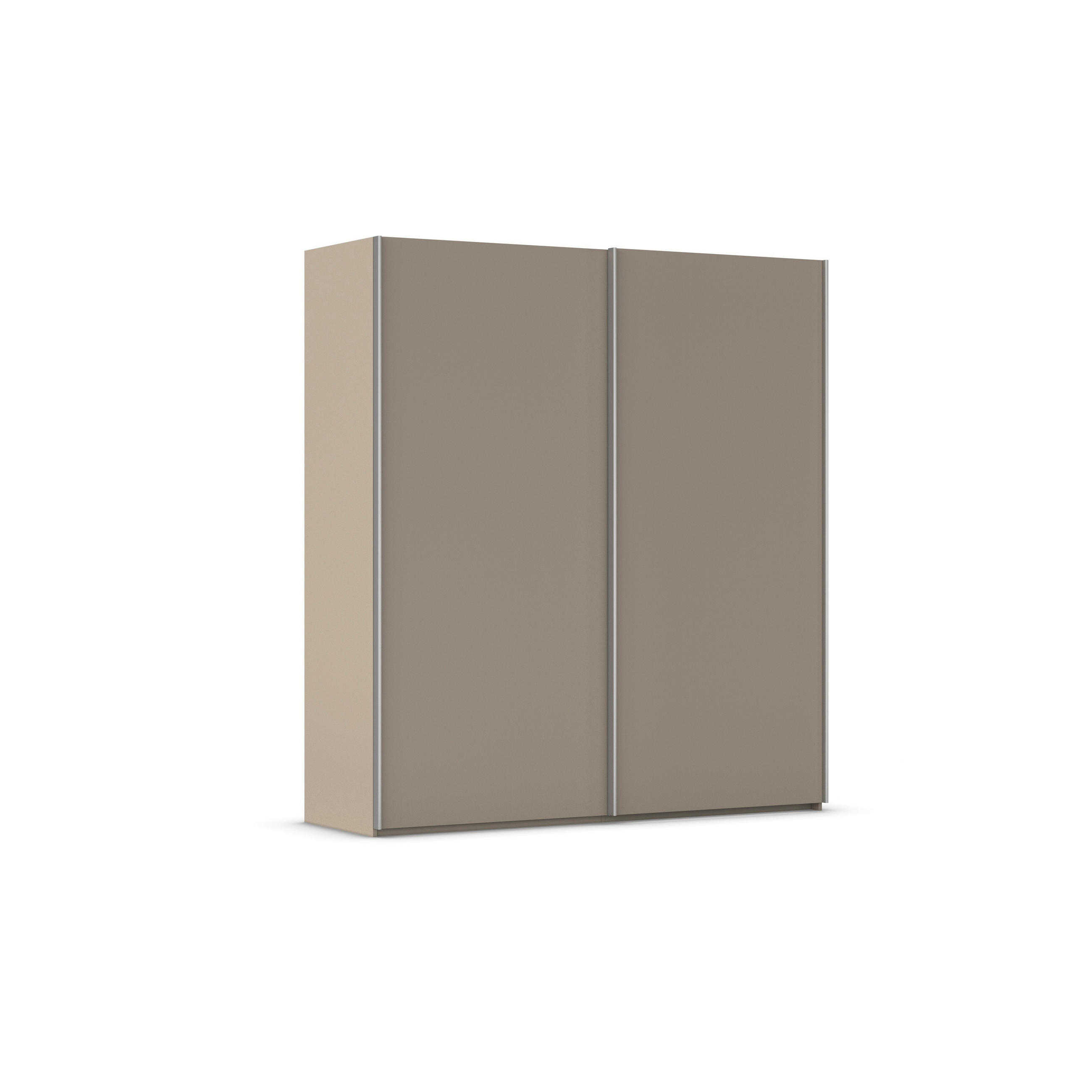 SCHWEBETÜRENSCHRANK 201/223/69 cm,  in Fango, Alufarben, 2 Tür(en)  - Fango/Alufarben, Basics, Holzwerkstoff/Metall (201/223/69cm) - Rauch Möbel