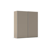 SCHWEBETÜRENSCHRANK 201/223/69 cm,  in Alufarben, Fango, 2 Tür(en)  - Fango/Alufarben, Basics, Holzwerkstoff/Metall (201/223/69cm) - Rauch Möbel