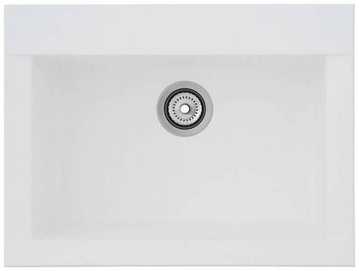 SPÜLE 1712OHIO66X50W  - Weiß, Trend, Glas/Kunststoff (66/21/50cm) - Respekta