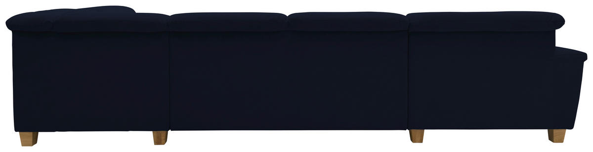 WOHNLANDSCHAFT Dunkelblau Mikrofaser  - Eichefarben/Dunkelblau, KONVENTIONELL, Holz/Textil (170/352/214cm) - MID.YOU