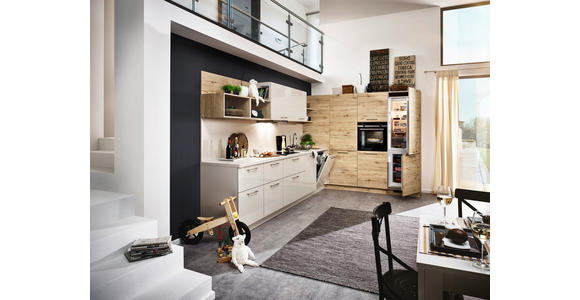 EINBAUKÜCHE - Eichefarben/Sahara, Design, Holzwerkstoff - Dieter Knoll