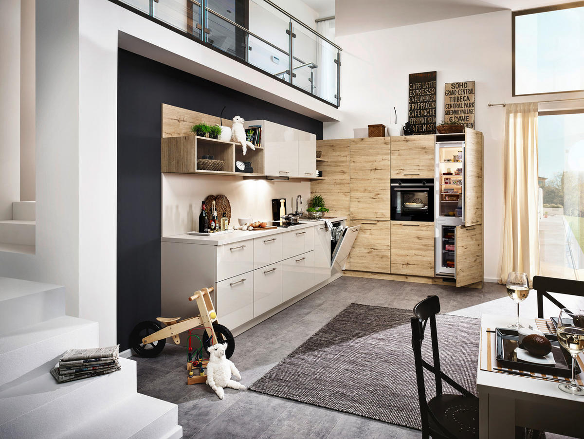 EINBAUKÜCHE ARTWOOD  - Eichefarben/Sahara, Design, Holzwerkstoff - Nolte Küchen