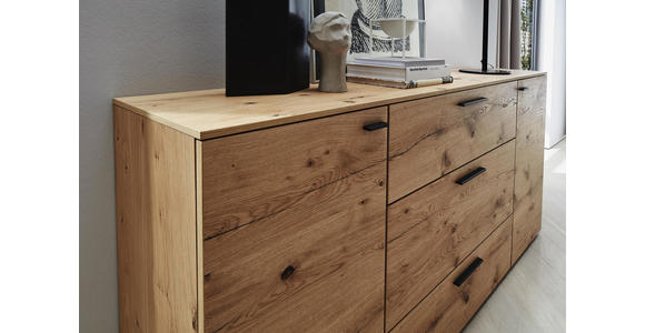 SIDEBOARD 195/91,3/41,2 cm - Eichefarben/Anthrazit, Design, Holz/Holzwerkstoff (195/91,3/41,2cm) - Dieter Knoll