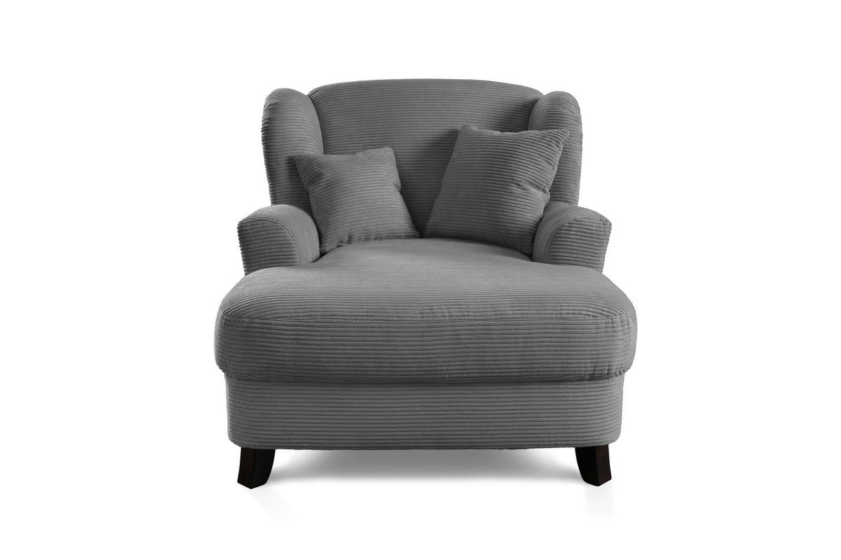 XXL-SESSEL Cord Grau    - Dunkelbraun/Grau, KONVENTIONELL, Holz/Textil (109/104/145cm) - Sit & More