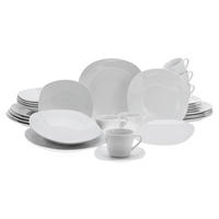 KOMBISERVICE Weiß SQUARE WEISS 30-teilig 6 Personen  - Weiß, Basics, Keramik - Creatable