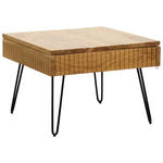 COUCHTISCH Akazie vollmassiv 70/70/45 cm quadratisch Schwarz, Akaziefarben  - Schwarz/Akaziefarben, Design, Holz/Metall (70/70/45cm) - Carryhome