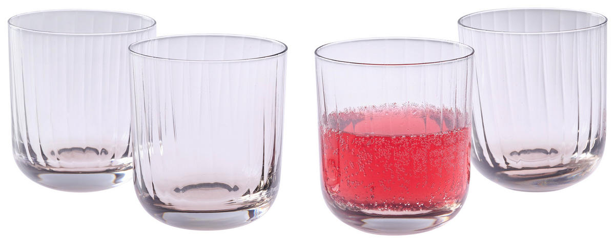 TRINKGLAS 300 ml 4-teilig  - Hellbraun, Trend, Glas (8,6/9,5cm) - Novel