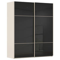 SCHWEBETÜRENSCHRANK 201/223/67 cm 2-türig Schwarz, Champagner  - Champagner/Schwarz, KONVENTIONELL, Glas/Holzwerkstoff (201/223/67cm) - Novel