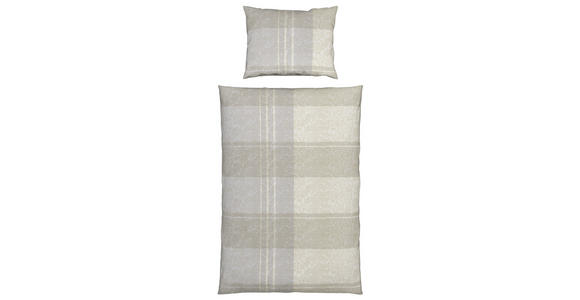 Bettwäsche Adelheid 140/200cm - Taupe/Blau, KONVENTIONELL, Textil (140/200cm) - Ombra