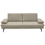 3-SITZER-SOFA  in Echtleder Ecru   - Ecru/Schwarz, Design, Leder/Metall (222/86/104cm) - Dieter Knoll