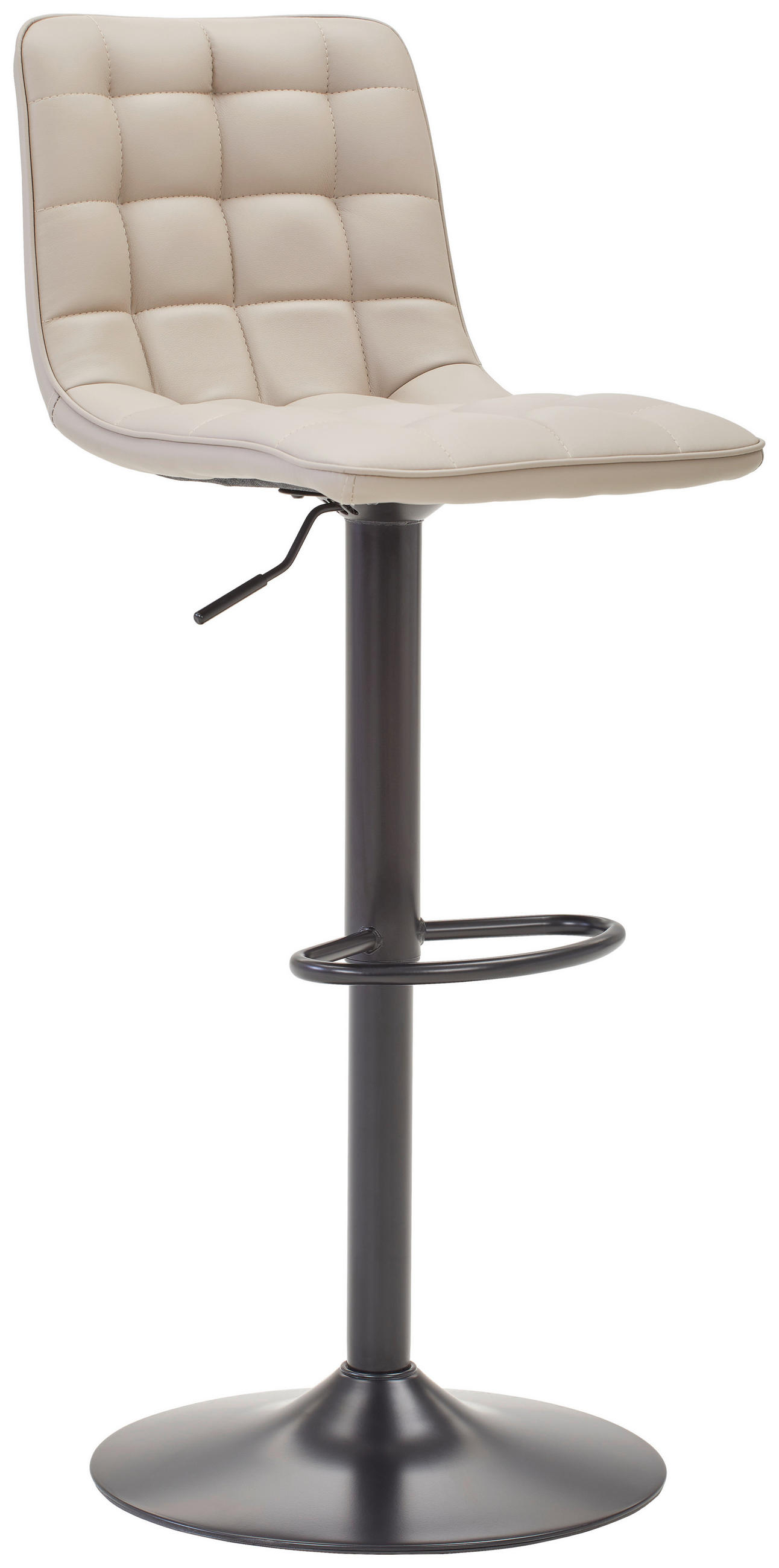 BARHOCKER in Metall, Textil Schwarz, Cappuccino  - Schwarz/Cappuccino, MODERN, Textil/Metall (42/109,5/52cm) - Livetastic