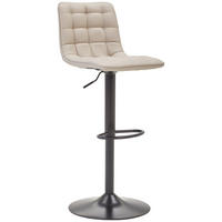 BARHOCKER in Metall, Textil Schwarz, Cappuccino  - Schwarz/Cappuccino, Modern, Textil/Metall (42/109,5/52cm) - Livetastic