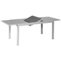 GARTENTISCH 140-200/90/75 cm Metall, Glas rechteckig  - Silberfarben, KONVENTIONELL, Glas/Metall (140-200/90/75cm) - Gardenson