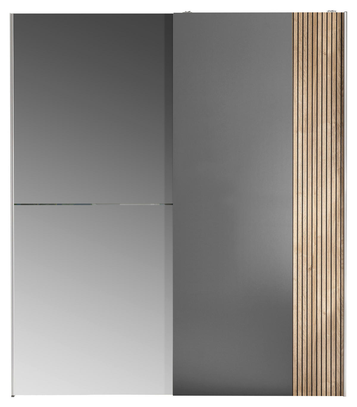 SKŘÍŇ S POSOUVACÍMI DVEŘMI, barvy grafitu, barvy dubu, 170/196/57 cm - barvy dubu/barvy grafitu, Moderní, kov/kompozitní dřevo (170/196/57cm) - Carryhome