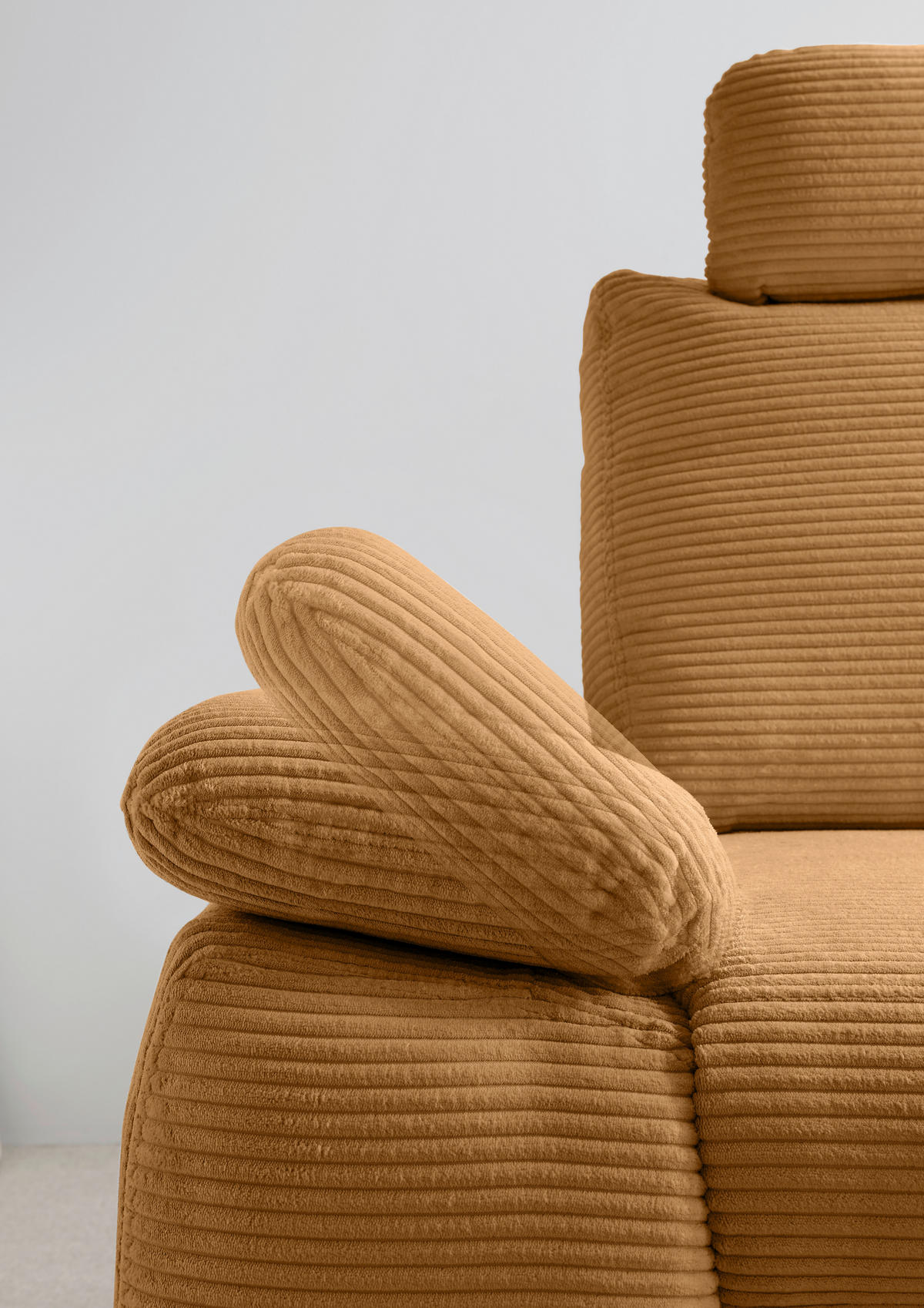 ECKSCHLAFSOFA Cord Goldfarben  - Wildeiche/Goldfarben, MODERN, Holz/Textil (261/206cm) - Livetastic