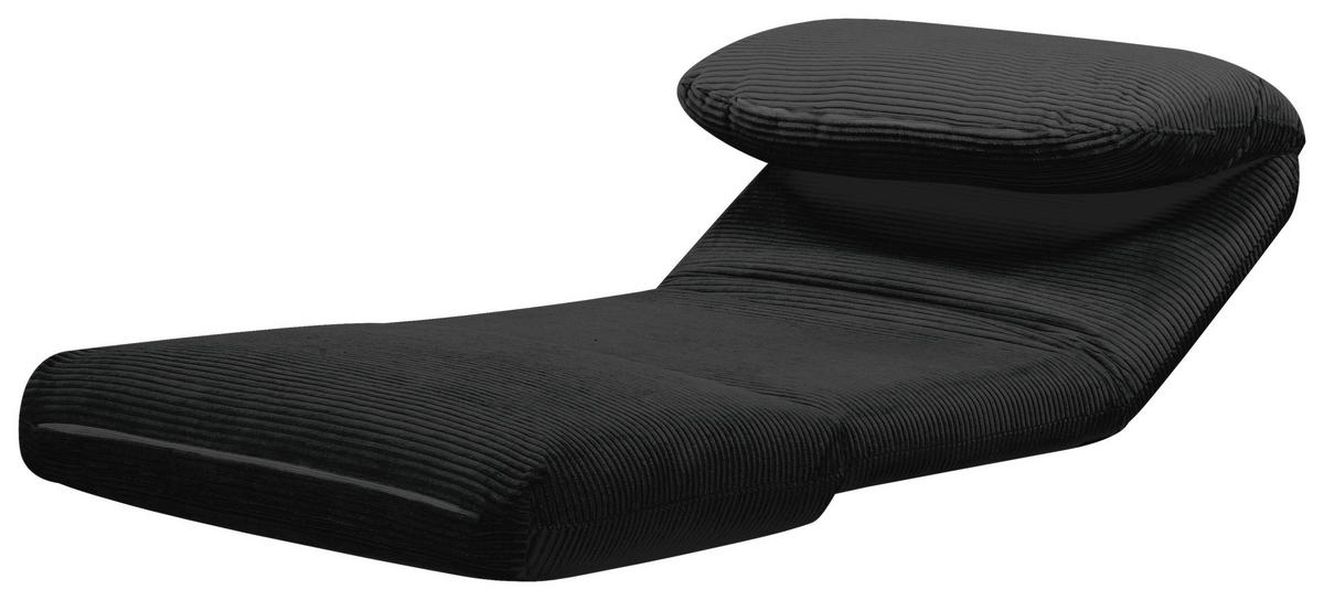 SCHLAFSESSEL in Cord Schwarz  - Schwarz, Design, Textil/Metall (82/58/78cm) - Livetastic