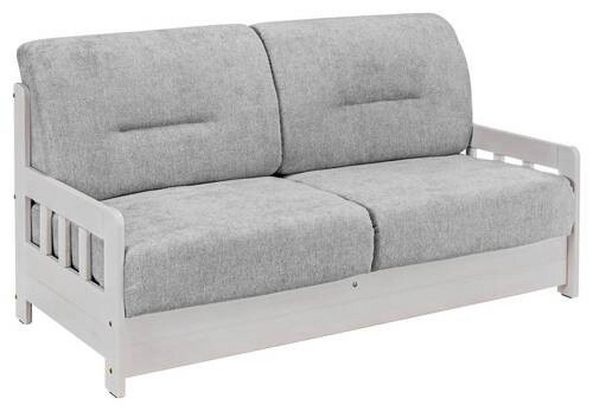 SCHLAFSOFA in Textil Grau, Weiss  - Weiss/Grau, Lifestyle, Holz/Textil (154/88/90cm) - Livetastic