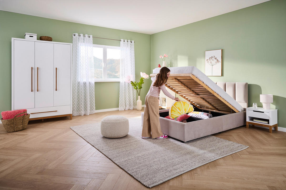 POLSTERBETT 120/200 cm  in Beige  - beige/noir, Design, textile/matière synthétique (120/200cm) - Stylife