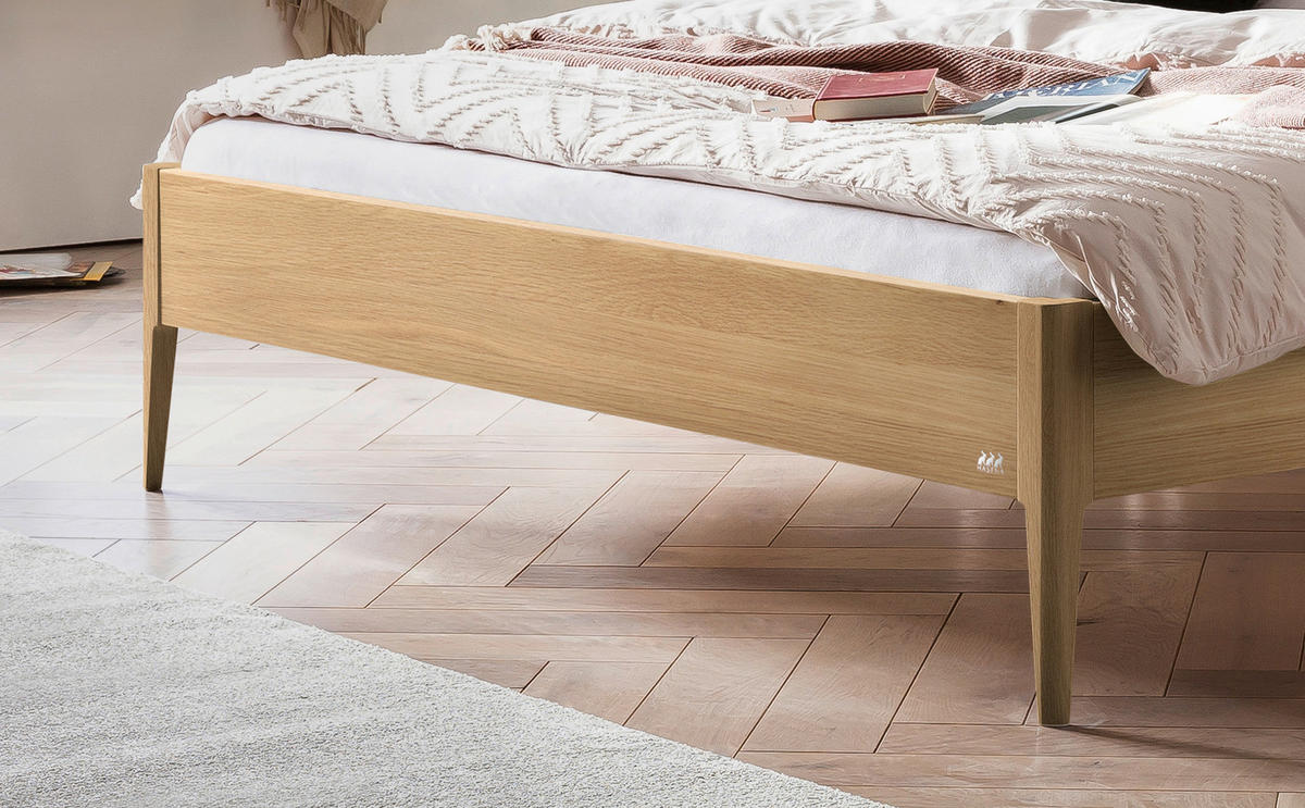 BETT 160/200 cm  in Weiß, Eichefarben  - Eichefarben/Weiß, KONVENTIONELL, Holz (160/200cm) - Hasena