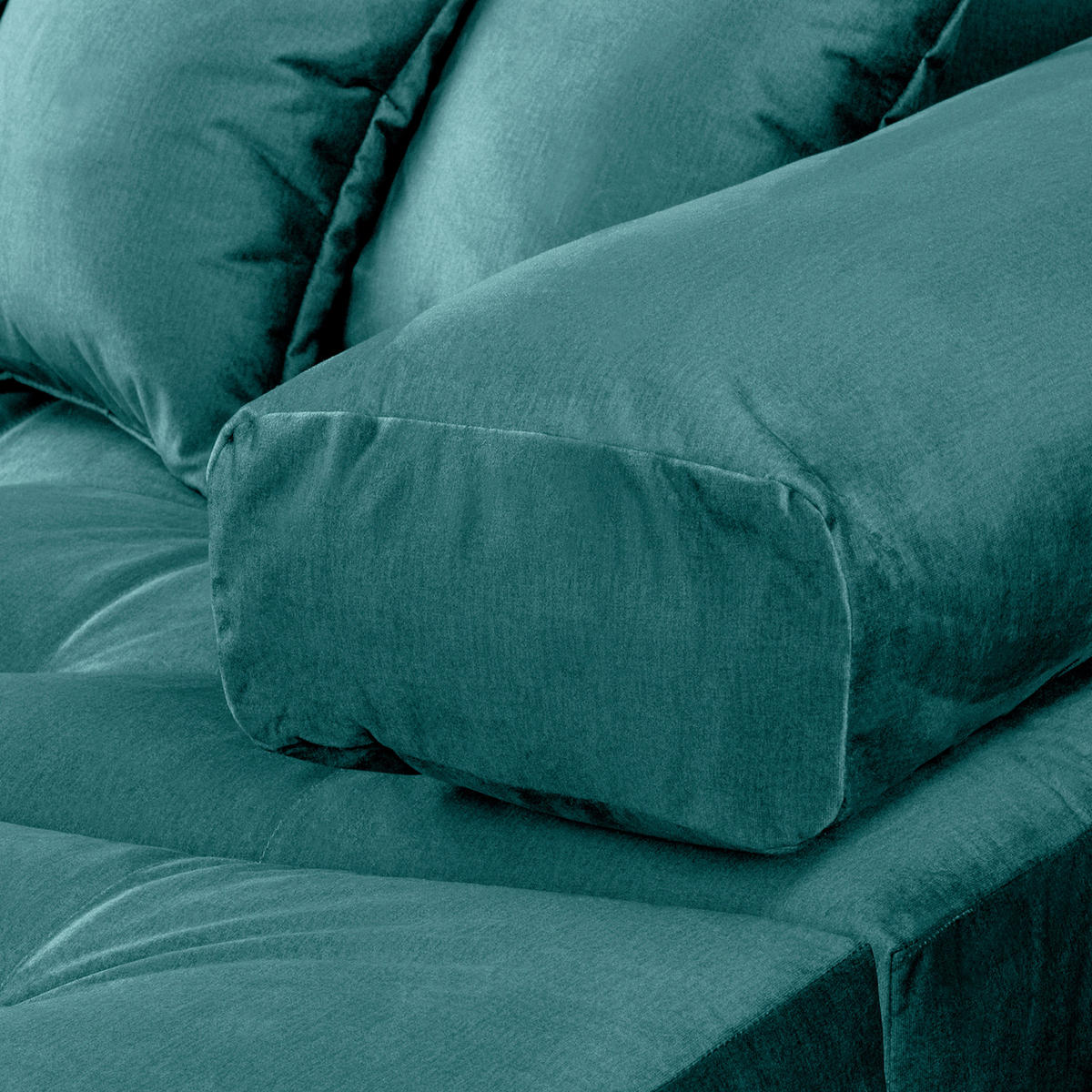 ECKSOFA Velours Blau  - Blau/Schwarz, Design, Kunststoff/Textil (284/243cm) - P & B