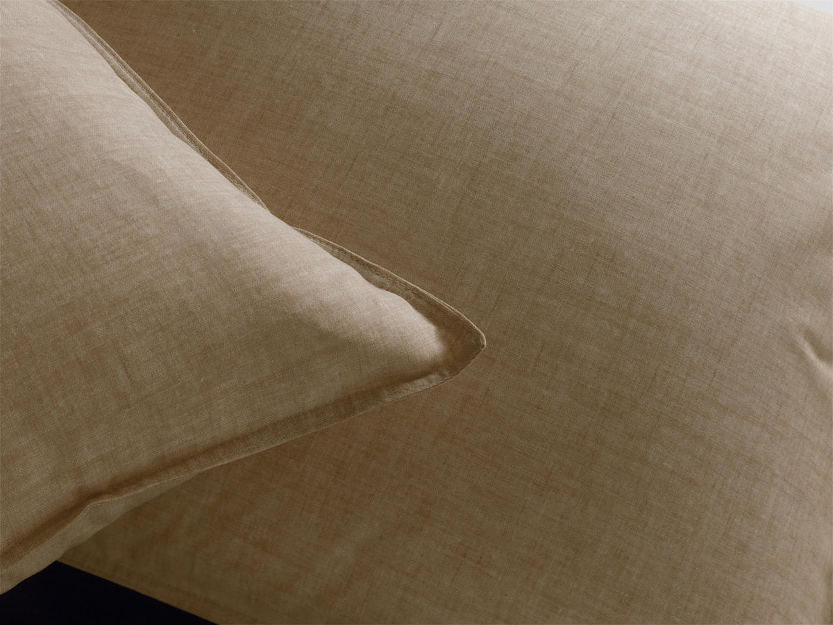 BETTWÄSCHE 2-teilig Lino Renforcé 135/200 cm  - Hellbraun, Basics, Textil (135/200cm)