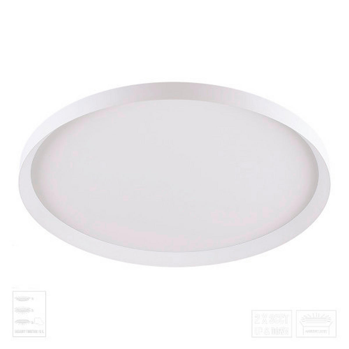 LED MENNYEZETI LÁMPA - fehér, Basics, műanyag/fém (6.5/48.5cm)