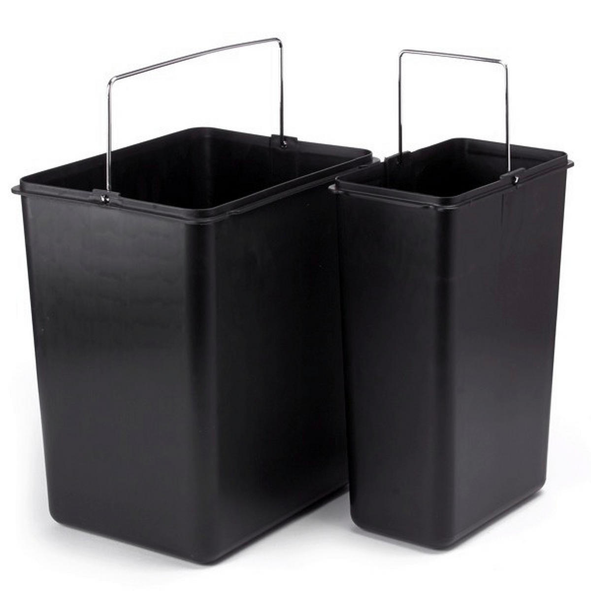 TRETEIMER 26 l  Metall  - Silberfarben/Schwarz, Basics, Kunststoff/Metall (47/30/40,5cm)