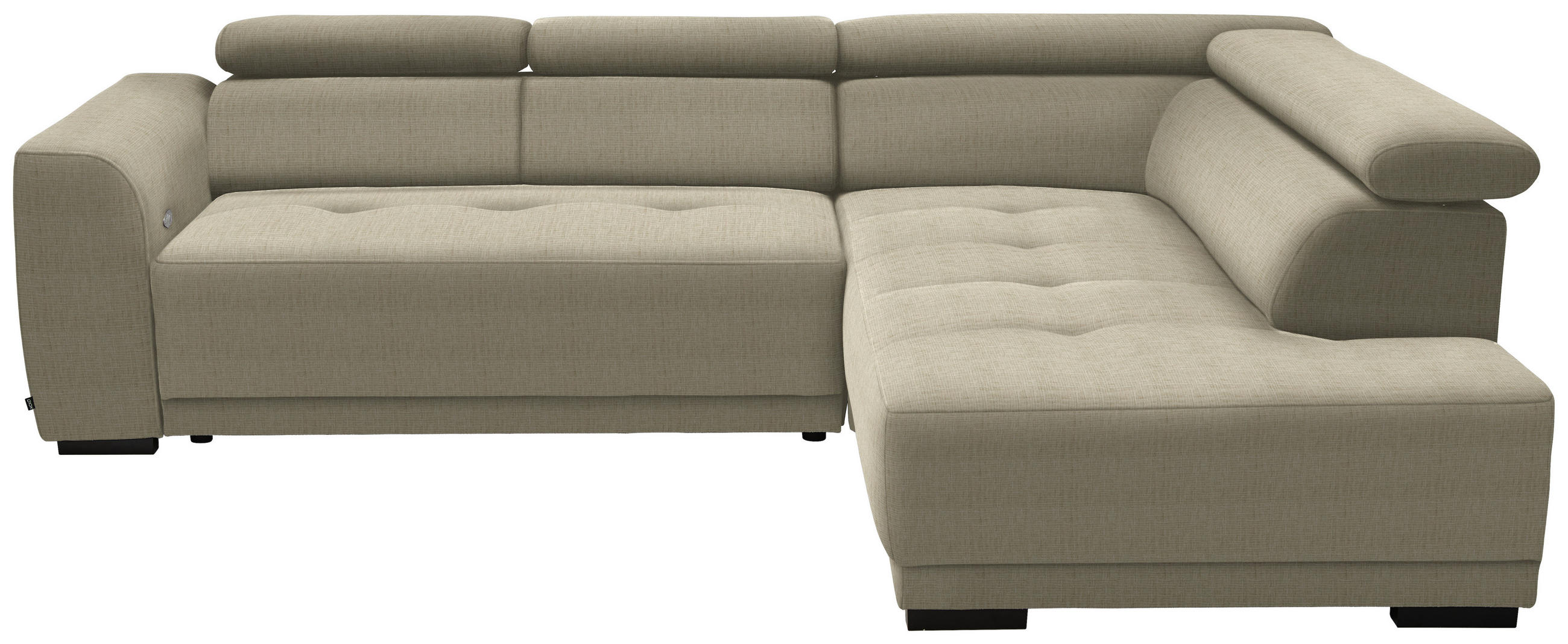ECKSOFA in Chenille Beige  284/205 cm  - Beige/Schwarz, Design, Kunststoff/Textil (284/205cm) - Xora