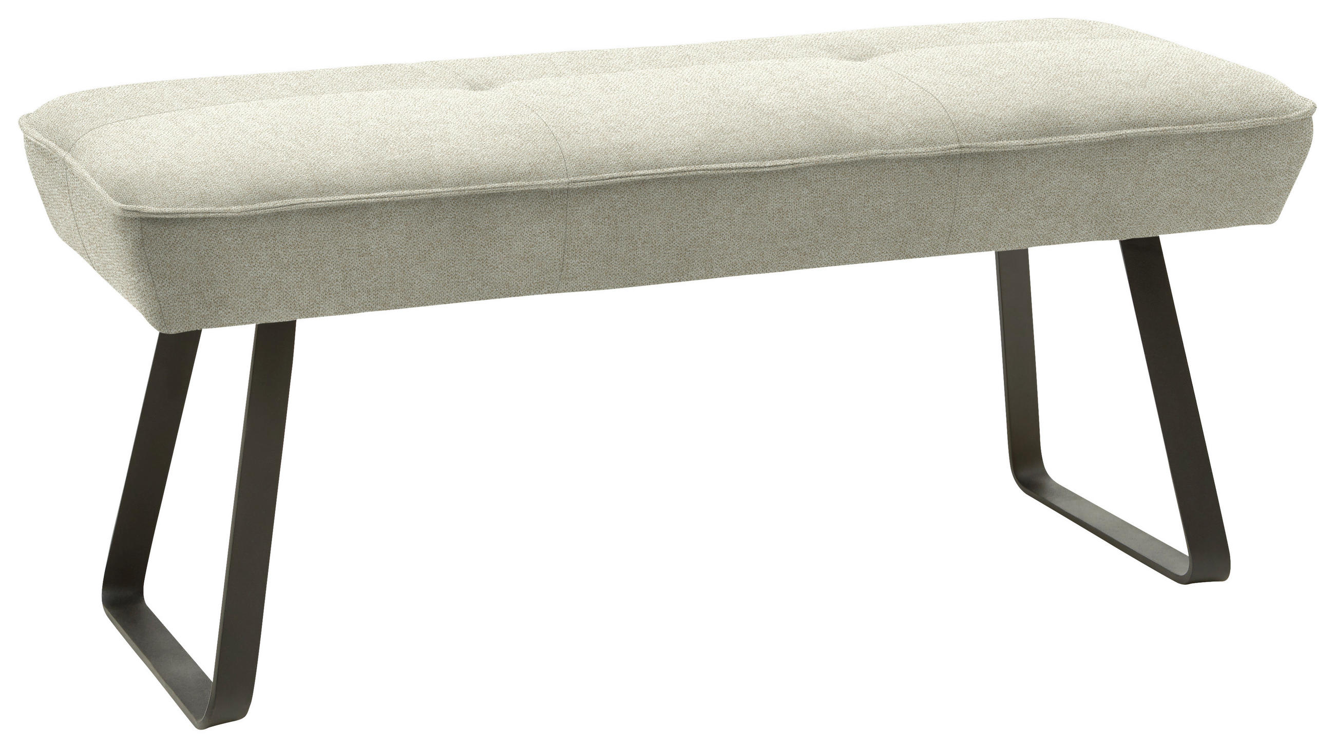 HOCKERBANK 118/50/51 cm   - Sandfarben/Schwarz, Design, Textil/Metall (118/50/51cm) - Dieter Knoll