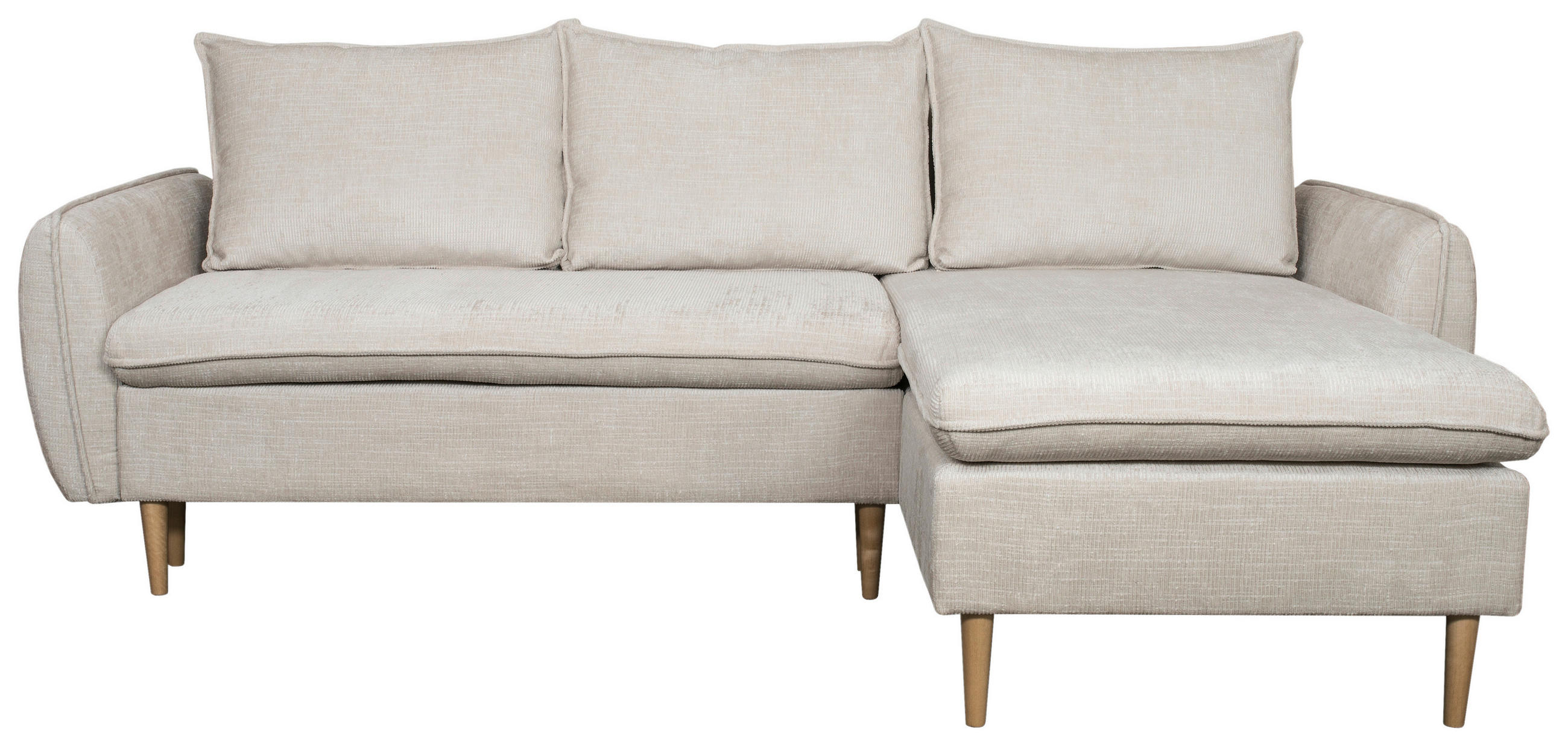 ECKSOFA in Chenille Perlmutt  - Buchefarben/Perlmutt, KONVENTIONELL, Holz/Textil (244/163cm) - Carryhome