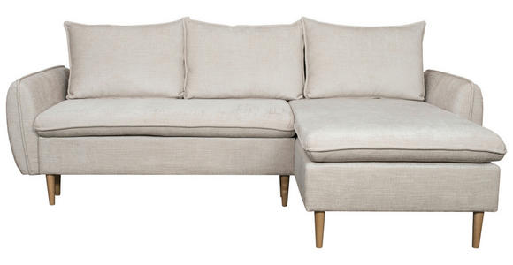 ECKSOFA Perlmutt Chenille  - Buchefarben/Perlmutt, KONVENTIONELL, Holz/Textil (244/163cm) - Carryhome