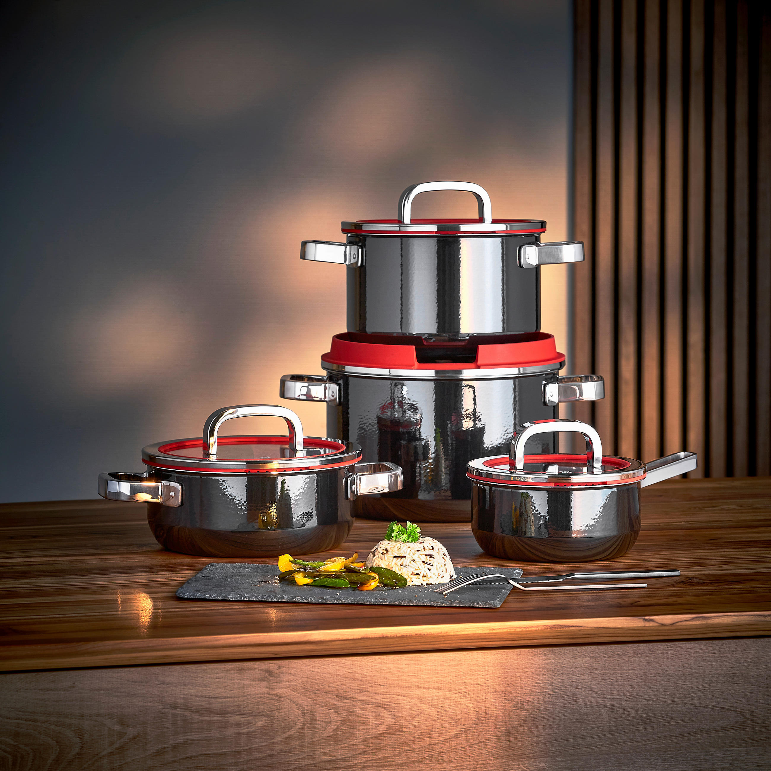 KOCHTOPFSET Fusiontec 4-teilig  - Schwarz, Basics, Glas - WMF