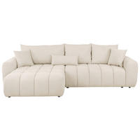 ECKSOFA in Velours Beige  168/298 cm  - Beige/Schwarz, KONVENTIONELL, Kunststoff/Textil (168/298cm) - Carryhome