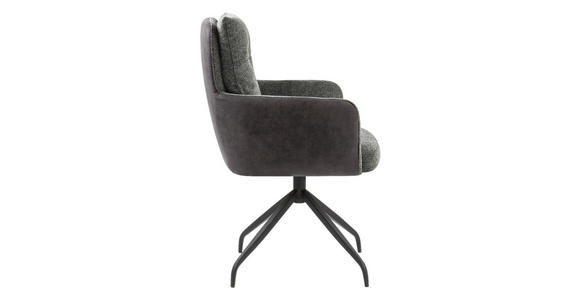 ARMLEHNSTUHL Grau, Schwarz - Schwarz/Grau, Design, Textil/Metall (60/92/67cm) - Novel