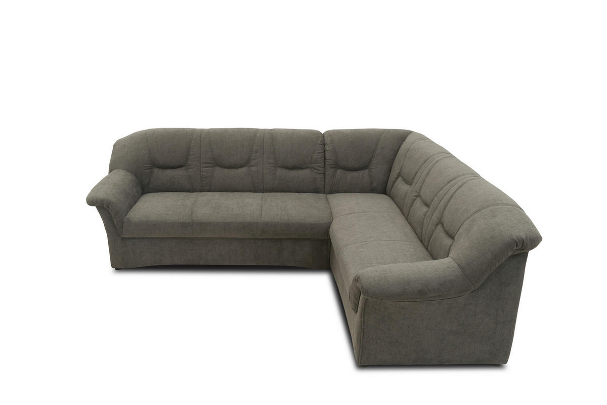 ECKSOFA Greige Mikrofaser  - Greige/Schwarz, KONVENTIONELL, Kunststoff/Textil (240/190cm) - MID.YOU