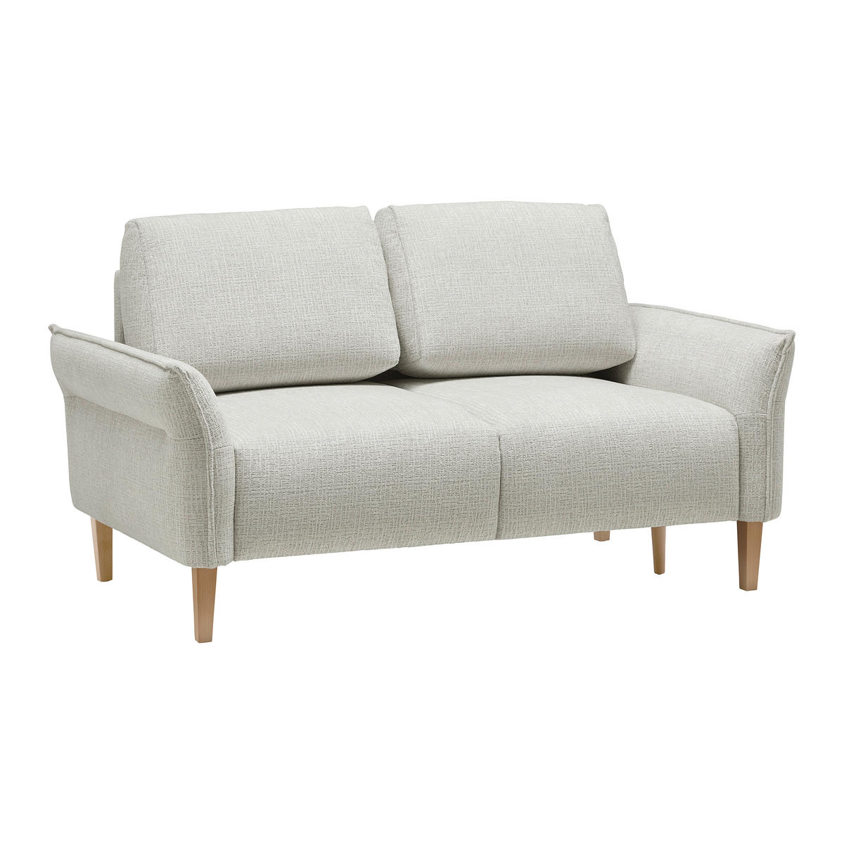 2-SITZER-SOFA in Webstoff Creme  - Eichefarben/Creme, Modern, Holz/Textil (150/85/92cm) - MID.YOU